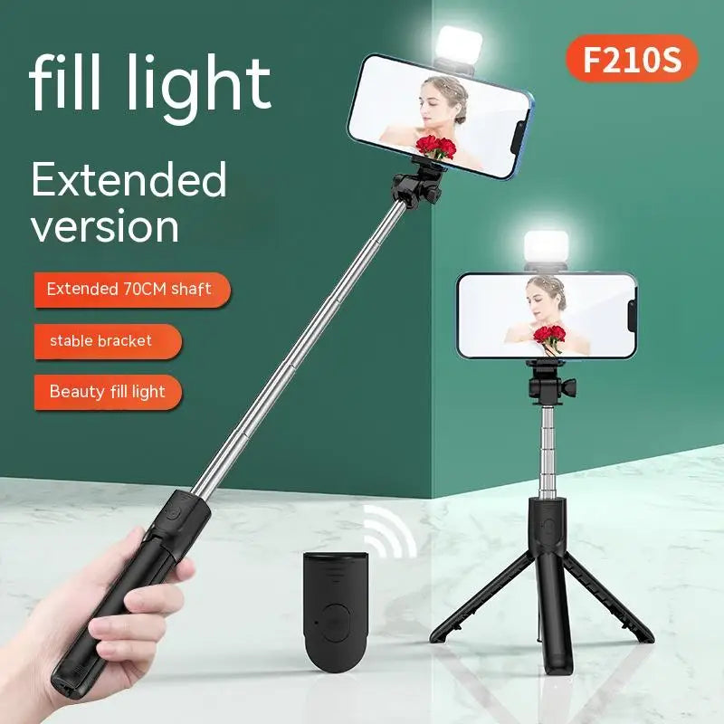 All In One Expandable Portable IPhone Tripod Selfie Stick Selfie Stick With Remote With Detachable BT Wireless Remote Compatible