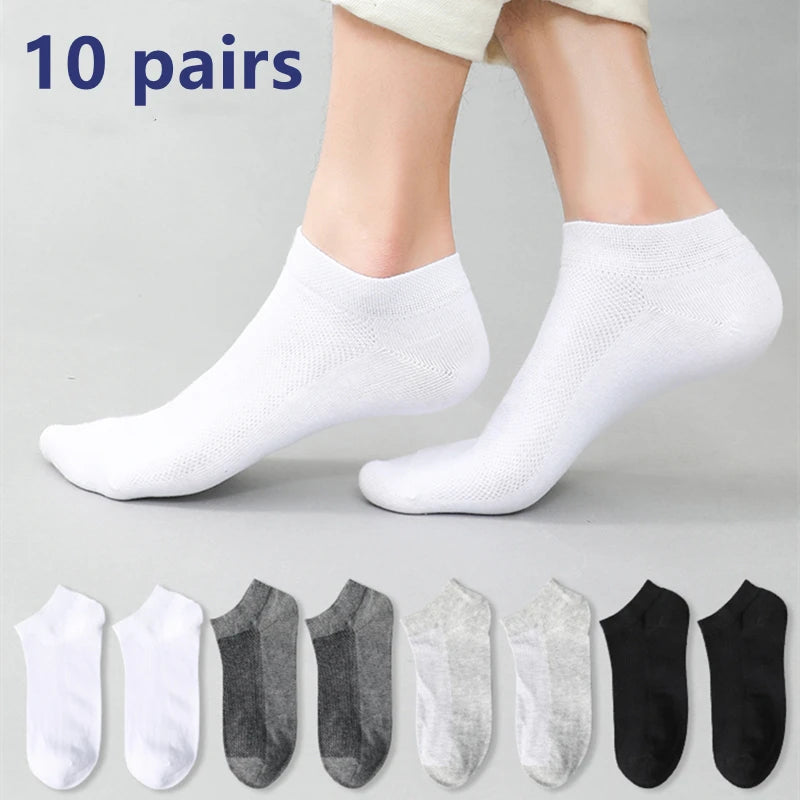 20/10/6/5/4/3/1pairs Men's Fashion Cotton Breathable Comfortable Ankle Socks, Men's Summer Socks