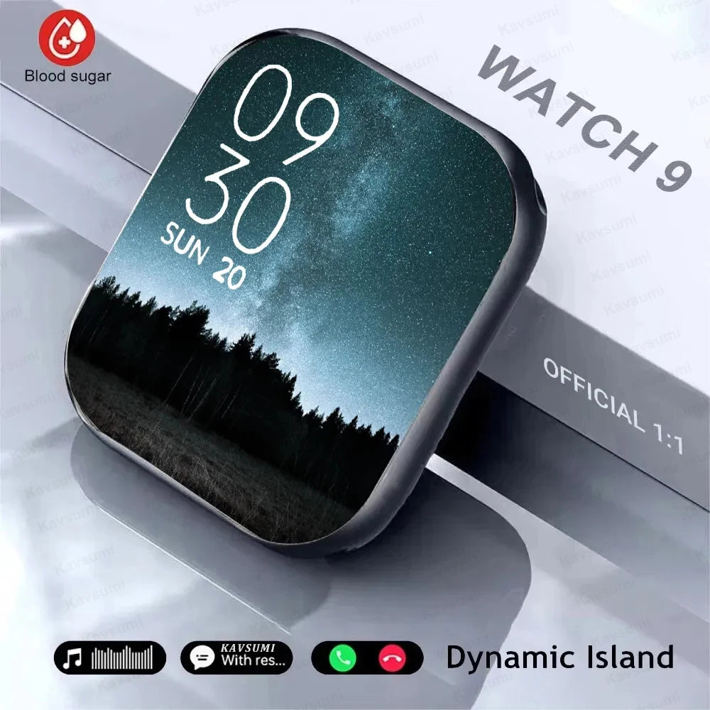 True AMOLED 2.05" HD Screen Smart Watch Women Series 8 Custom Dial 500+ Wireless Charging Men Smartwatch For Apple Watch IW9 IW8