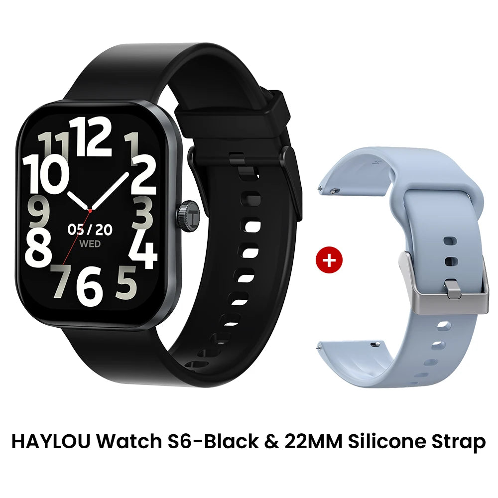 HAYLOU Watch S6 Smartwatch 2.01" HD Display Smart Watch Bluetooth Voice Callings IP68 Waterproof Fitness Tracking Smartwatch