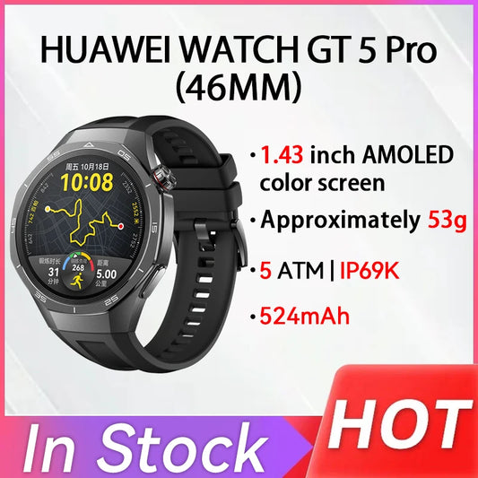 New Huawei WATCH GT 5 Pro Smartwatch Heart Rate Blood Oxygen Monitor Sport Watch IP69K Waterproof 2-Week Battery