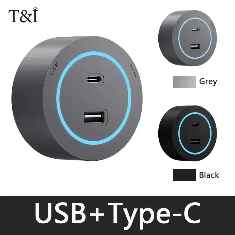 Removable Power Track Rail Socket UK/EU/UN/US/Universal US/USB Type-C Wall Mounted/Embedded Socket Kitchen Bathroom Socket