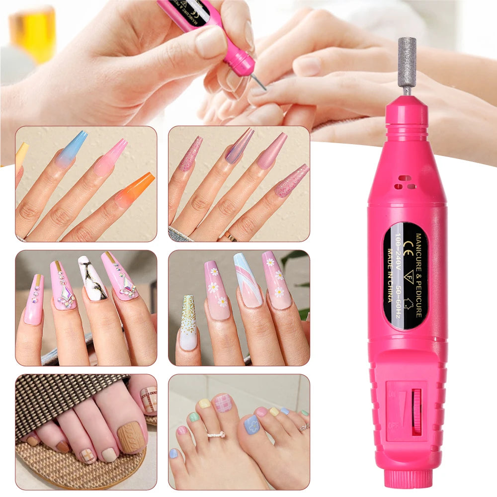 LINMANDA 6 In 1 Electric Nail Drills Kit Remove Polisher Manicure Portable Nail File Nail Drill Equipment  Pen Tools Machine