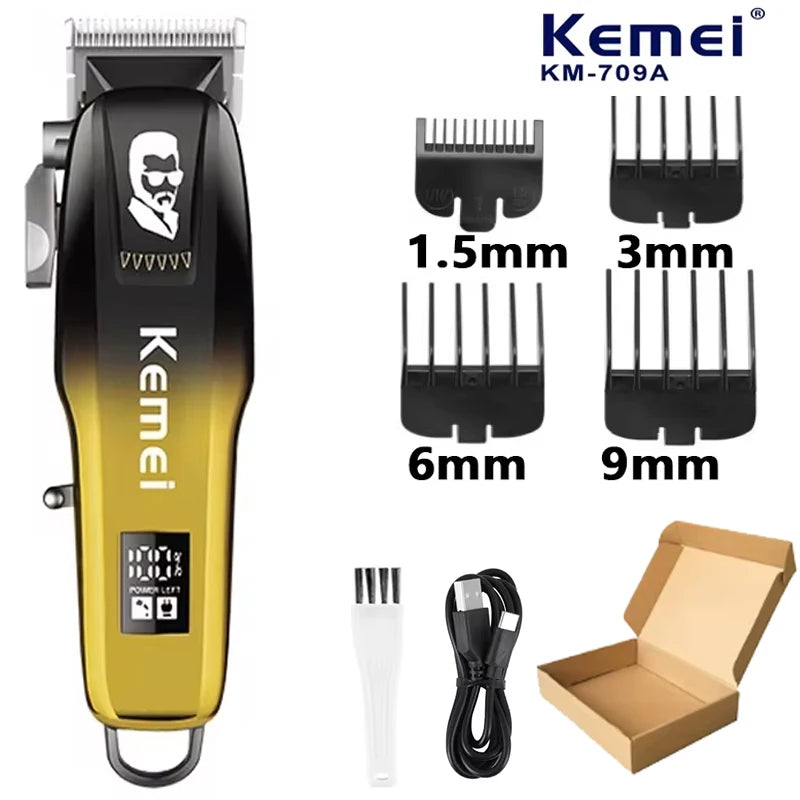 Kemei Electric Hair Clipper Hair Cut Wireless Trimmer Men Professional Clipper Machine Rechargeable Hair Cut Barber KM-709A