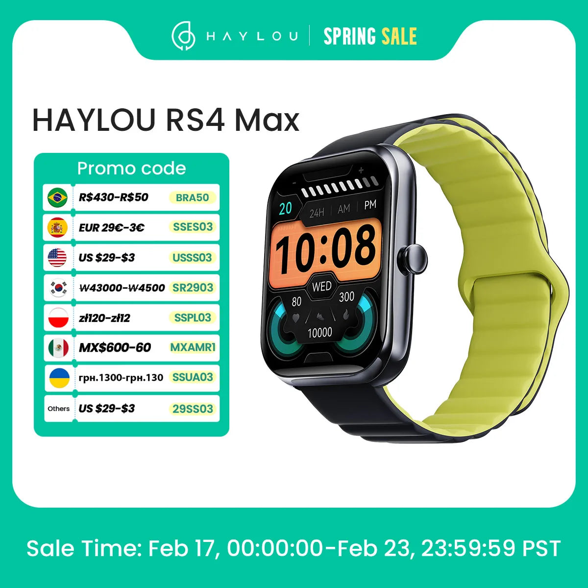 HAYLOU RS4 Max Smart Watch 1.91" HD Display Bluetooth Phone Calls Smartwatch 127 Sports Modes 9 Days Battery Life Watch for Men