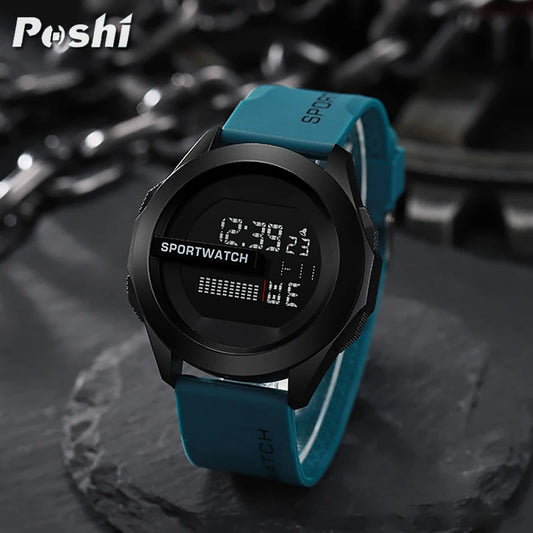 POSHI Sport Watch for Man Luxury Digital Wristwatch Stopwatch Luminous with Date Week Original Waterproof Clock free shipping