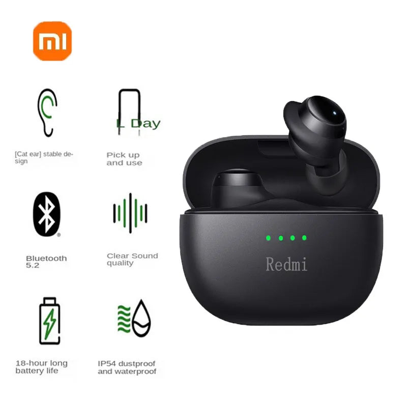 Xiaomi Redmi Bluetooth 5.2 Earbud Type-C In-Ear Headphones with Mini Charging Case Waterproof Sports Headphones