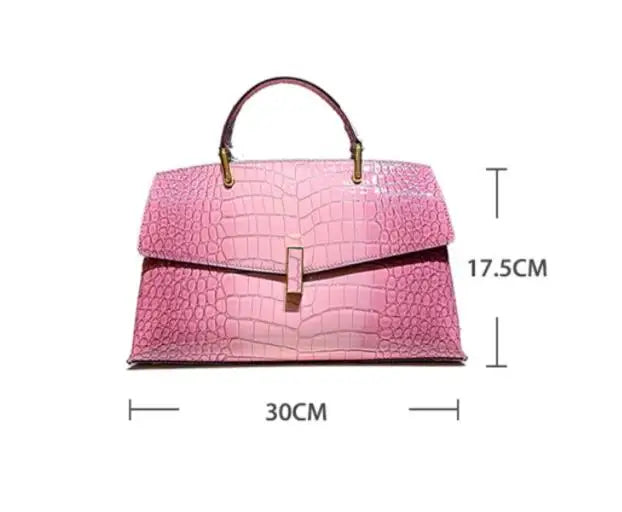 Crocodile Pattern Leather Women's Handbags Luxury Fashion Lady Shell Shoulder Crossbody Bag Top Handle Messenger Bags