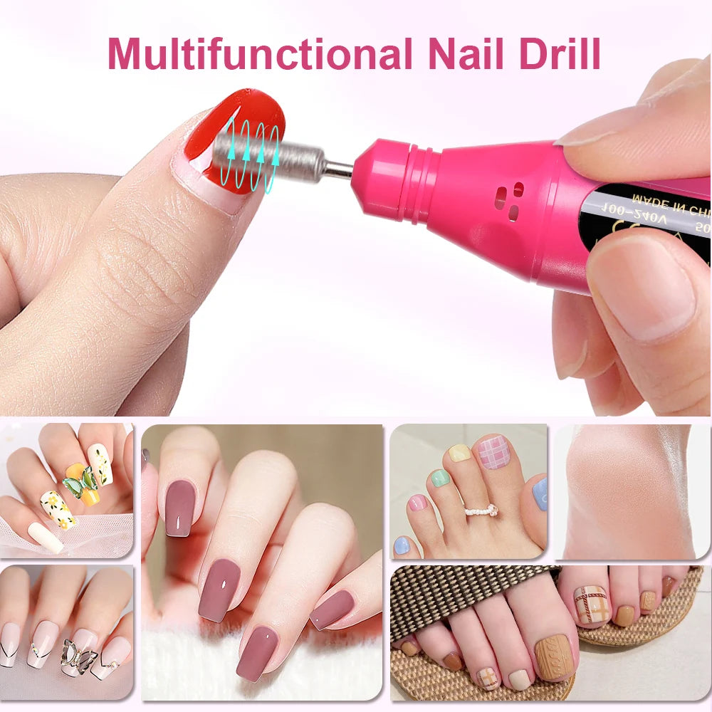 LINMANDA 6 In 1 Electric Nail Drills Kit Remove Polisher Manicure Portable Nail File Nail Drill Equipment  Pen Tools Machine