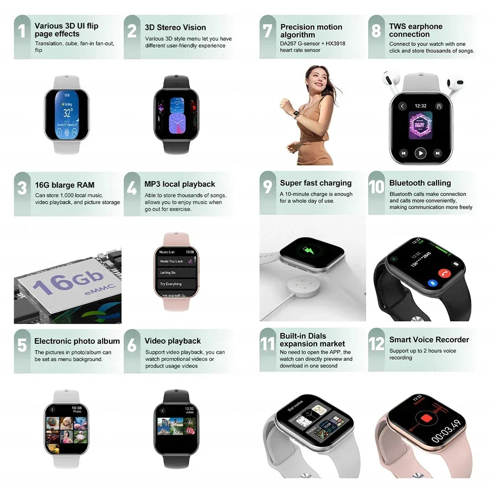 New Series 10 For Apple Watch 10 GPS Smart Watch 32G Memory Music Video NFC Bluetooth Call Waterproof Smartwatch For Android IOS