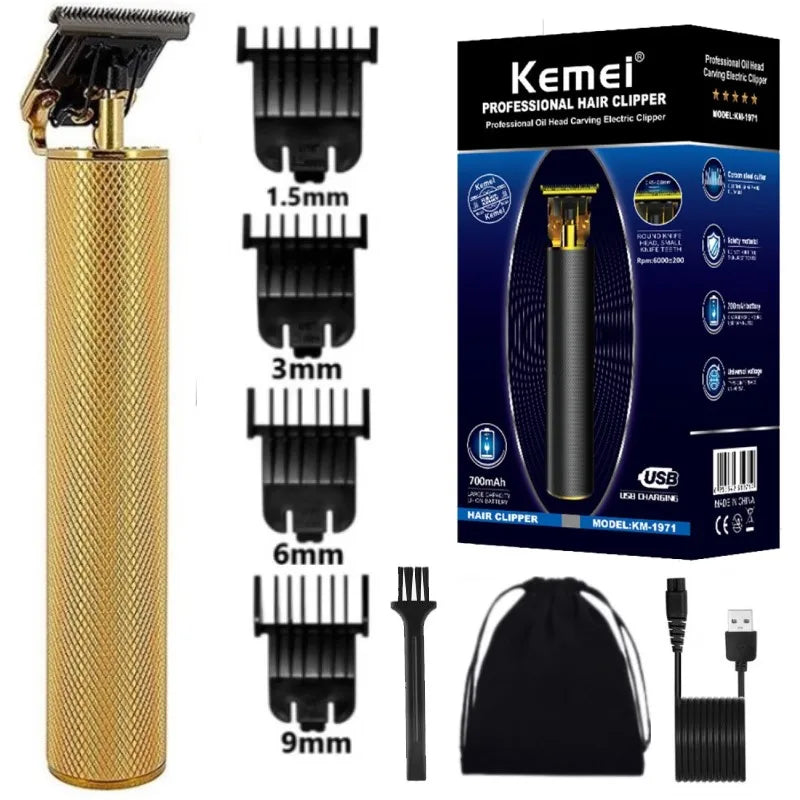 kemei 1971 Rechargeable barber hair trimmer for men electric professional beard hair clipper cord/cordless hair cutting machine