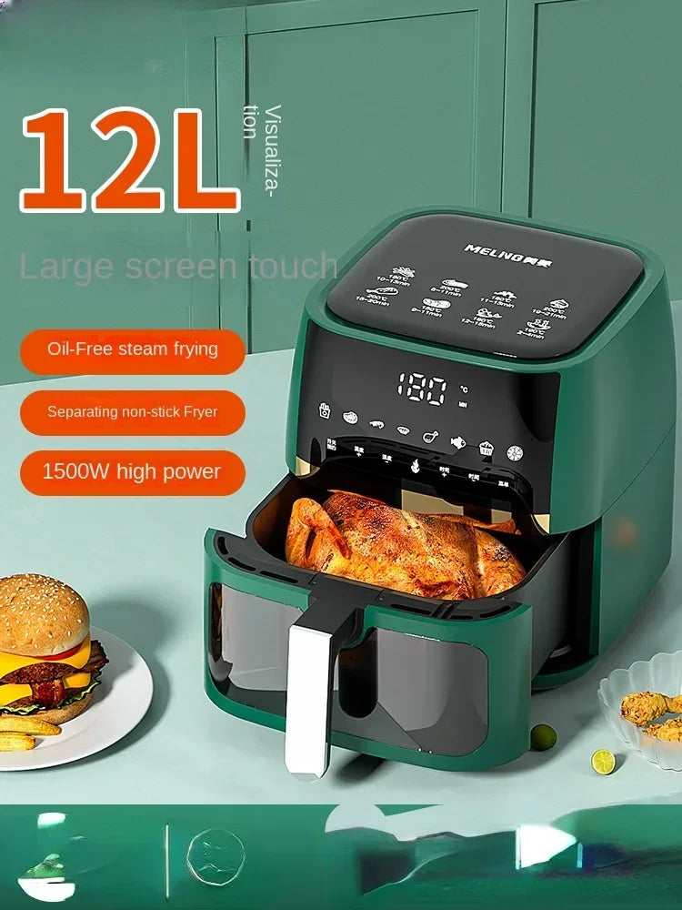 Intelligent air fryer 7L 8L9L automatic large capacity oil-free household multi360°  baking LED touch screen fryeroven