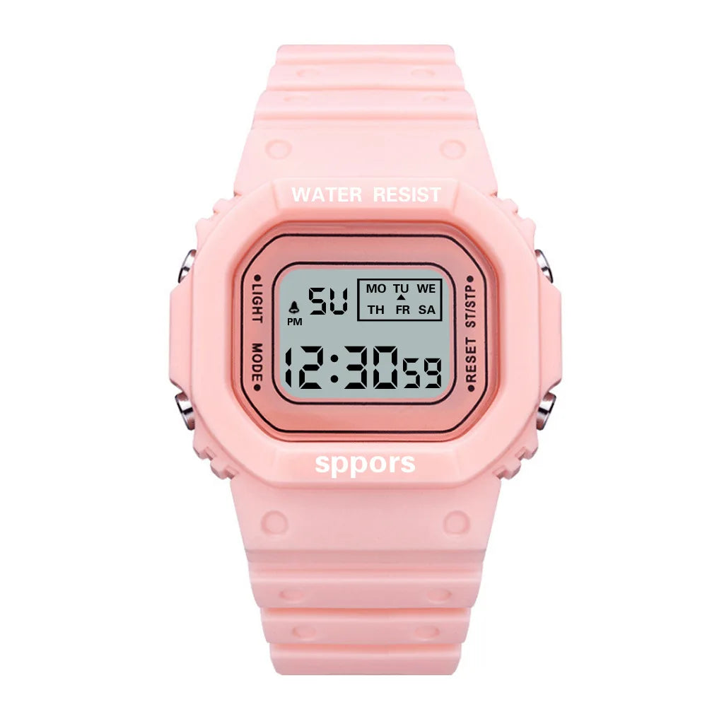 YIKAZE Sports Watch Boys Girls Student LED Electronic Watch Colorful Men Women Square Digital Watches Waterproof Rubber Clock