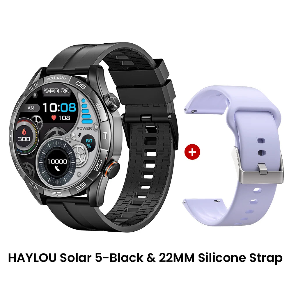 2025 HAYLOU Solar 5 Voice Calling Smartwatch 1.58'' AMOLED Display 60Hz Smart Watch 24H Health Monitoring Sports Smartwatch for