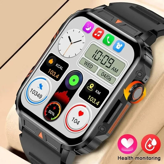 Smartwatch 1.95'' IPS Screen Health Monitoring 340 Big Battery IP68 Waterproof Sport Fitness Android IOS for Men