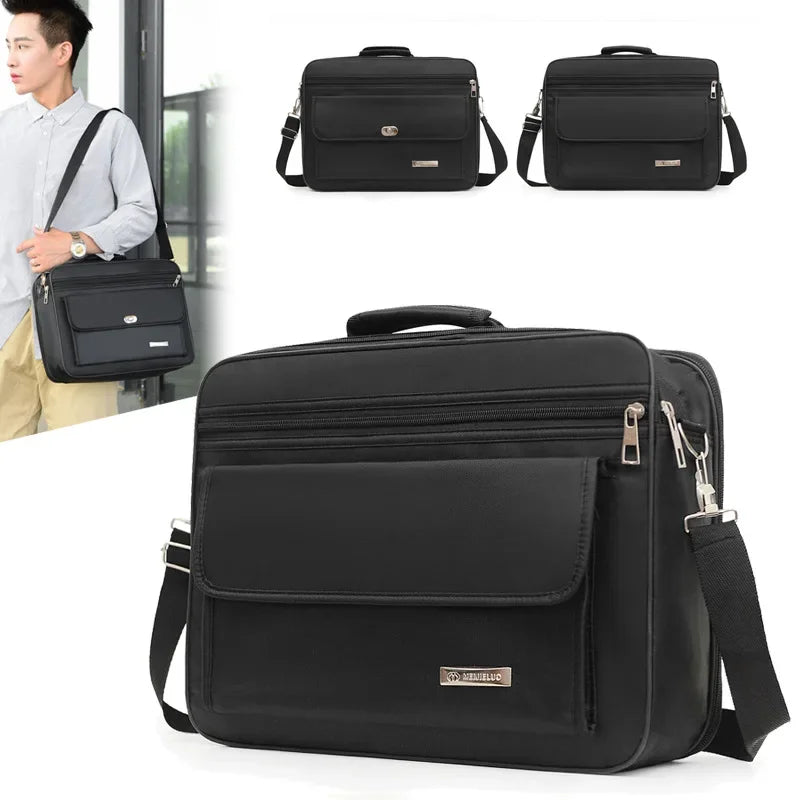 Large Capacity Briefcase Travel Essentials Laptop Storage Diagonal Bag Business Trips Oxford Cloth Document Organize Accessories