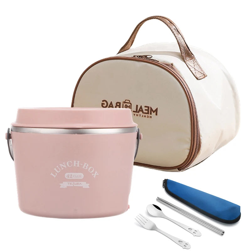 School Office Car Picnic Electric Heating Lunch Box Stainless Steel Portable Adult Food Warmer Container 220V 110V 24V 12V 1.2L