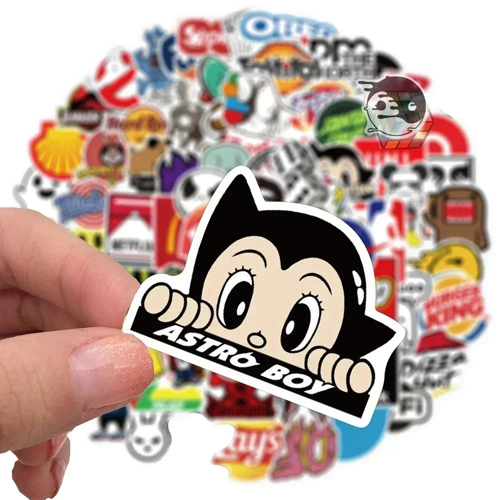 10/30/51/103Pcs Cool Fashion Brand Logo Stickers DIY Skateboard Laptop Luggage Bike Motorcycle Phone Car Sticker Decals Kids Toy