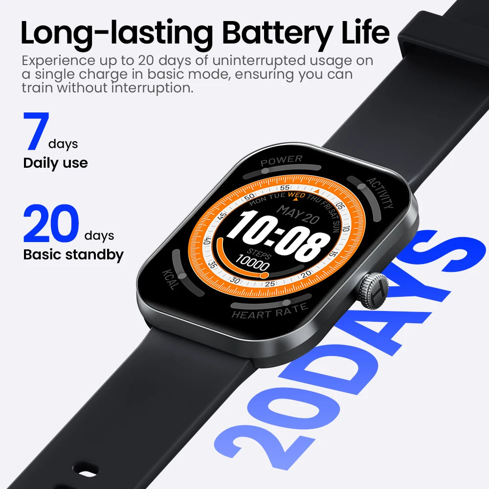 HAYLOU Watch S6 Smartwatch 2.01" HD Display Smart Watch Bluetooth Voice Callings IP68 Waterproof Fitness Tracking Smartwatch