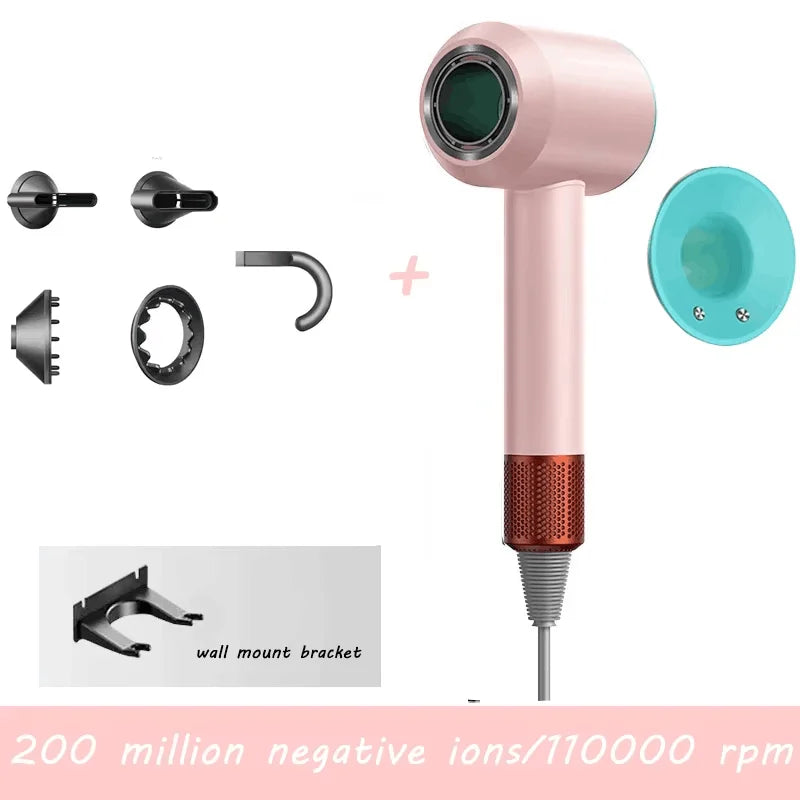 Professional High-Speed Hair Dryer Negative Ion Care Hair Dryer Can Quickly Dry Low Noise Temperature Control Travel Hair Dryer