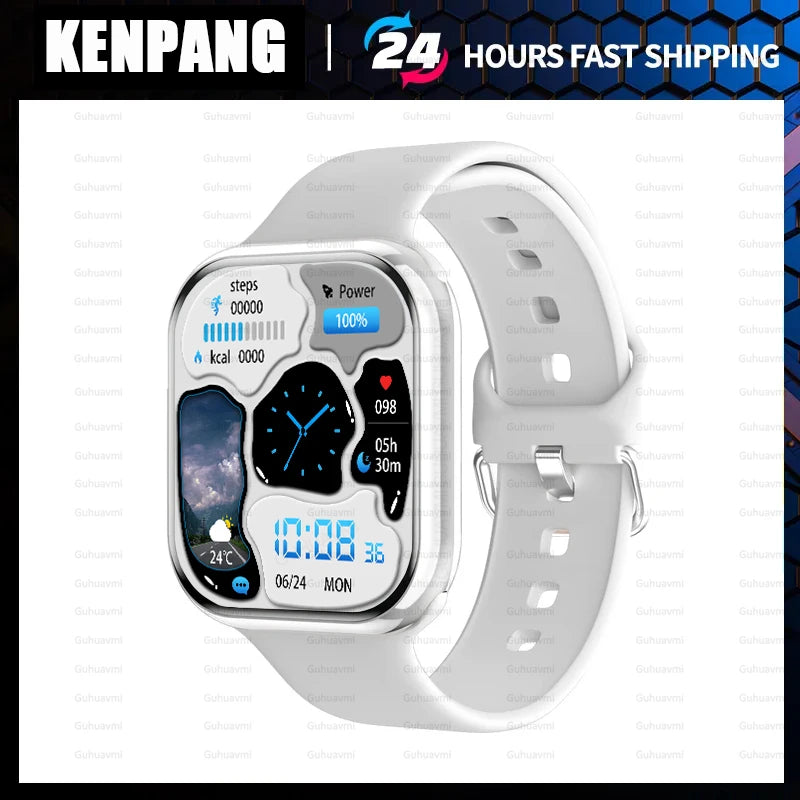 True AMOLED 2.05" HD Screen Smart Watch Women Series 8 Custom Dial 500+ Wireless Charging Men Smartwatch For Apple Watch IW9 IW8