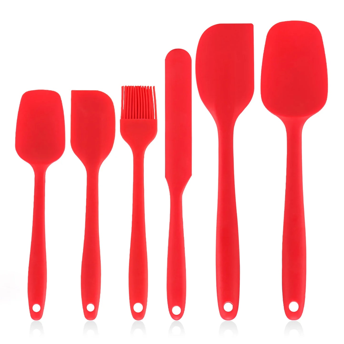 6 Pieces Silicone Spatula Set Food Grade Non Stick Heat Resistant Spatulas Turner for Cooking Baking Mixing Baking Tools