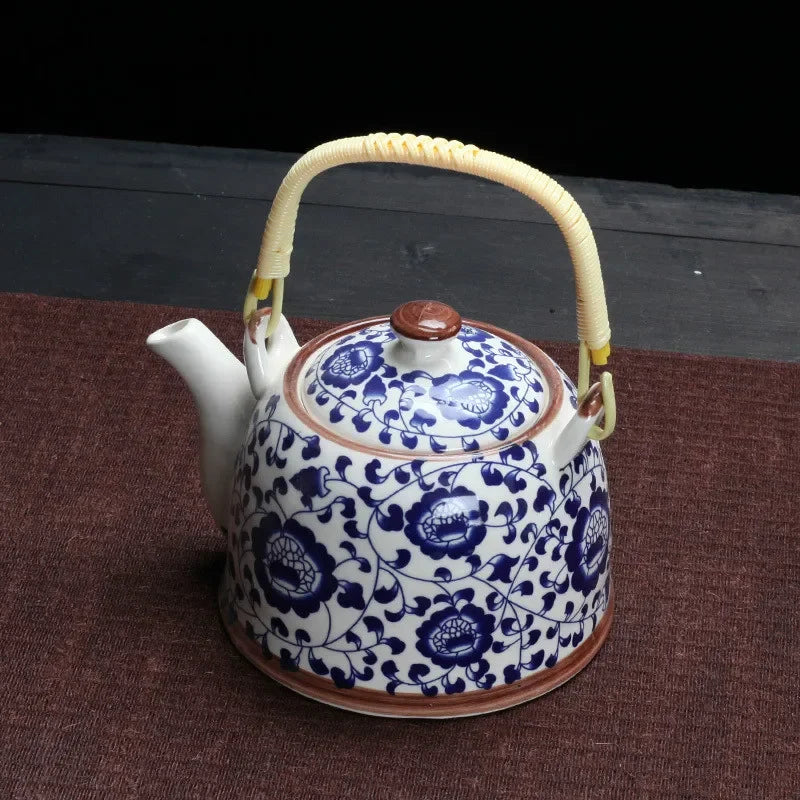 China  Porcelain Teapot with Strainer Net High Capacity 900ML Traditional Chinese Retro Ceramic Tea Set