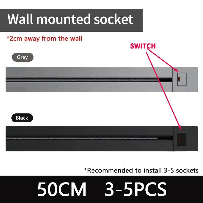 Wall Mounted Track Socket UK US AU EU Standard Usb Portable Power Track Socket Household Removable Extension Socket