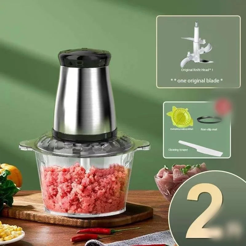 Household stainless steel meat grinder 1pc multifunctional cooking machine brake vegetable machine family meat grinder high powe