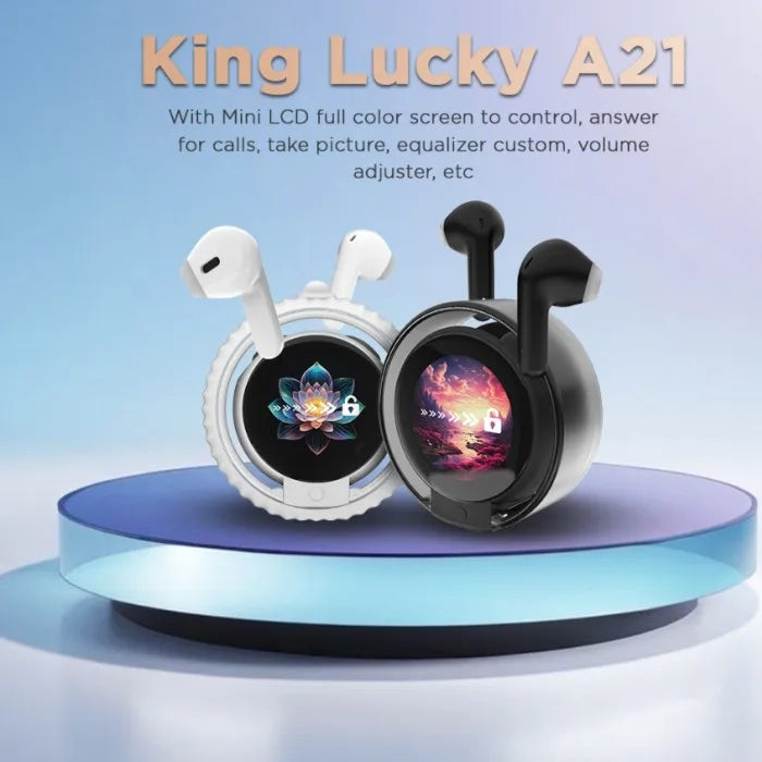 Kinglucky A21 Touch Screen  wireless Bluetooth headset Bluetooth Earbuds  long battery life Sport Headset for Android iOS