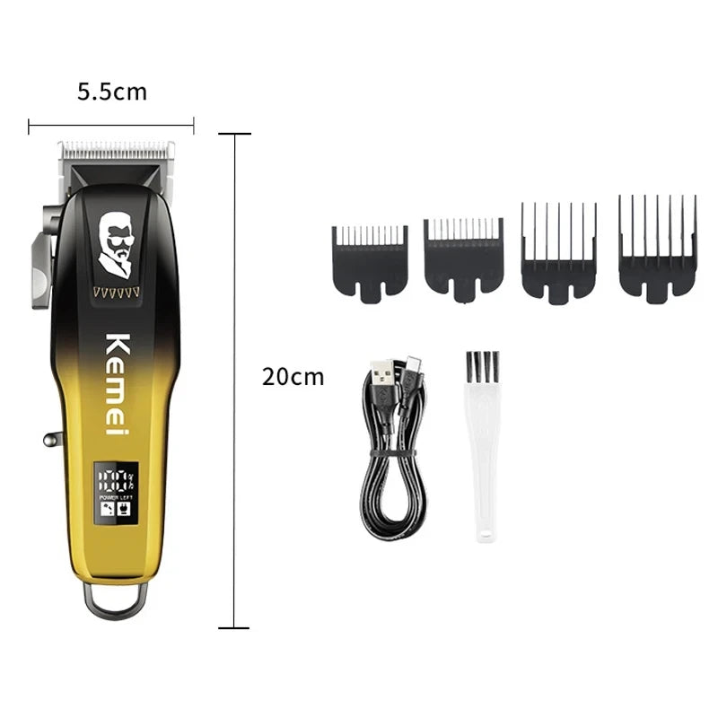 Kemei Electric Hair Clipper Hair Cut Wireless Trimmer Men Professional Clipper Machine Rechargeable Hair Cut Barber KM-709A