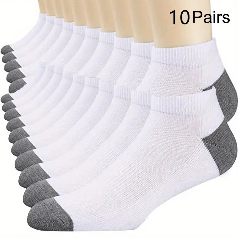 20/10/6/5/4/3/1pairs Men's Fashion Cotton Breathable Comfortable Ankle Socks, Men's Summer Socks