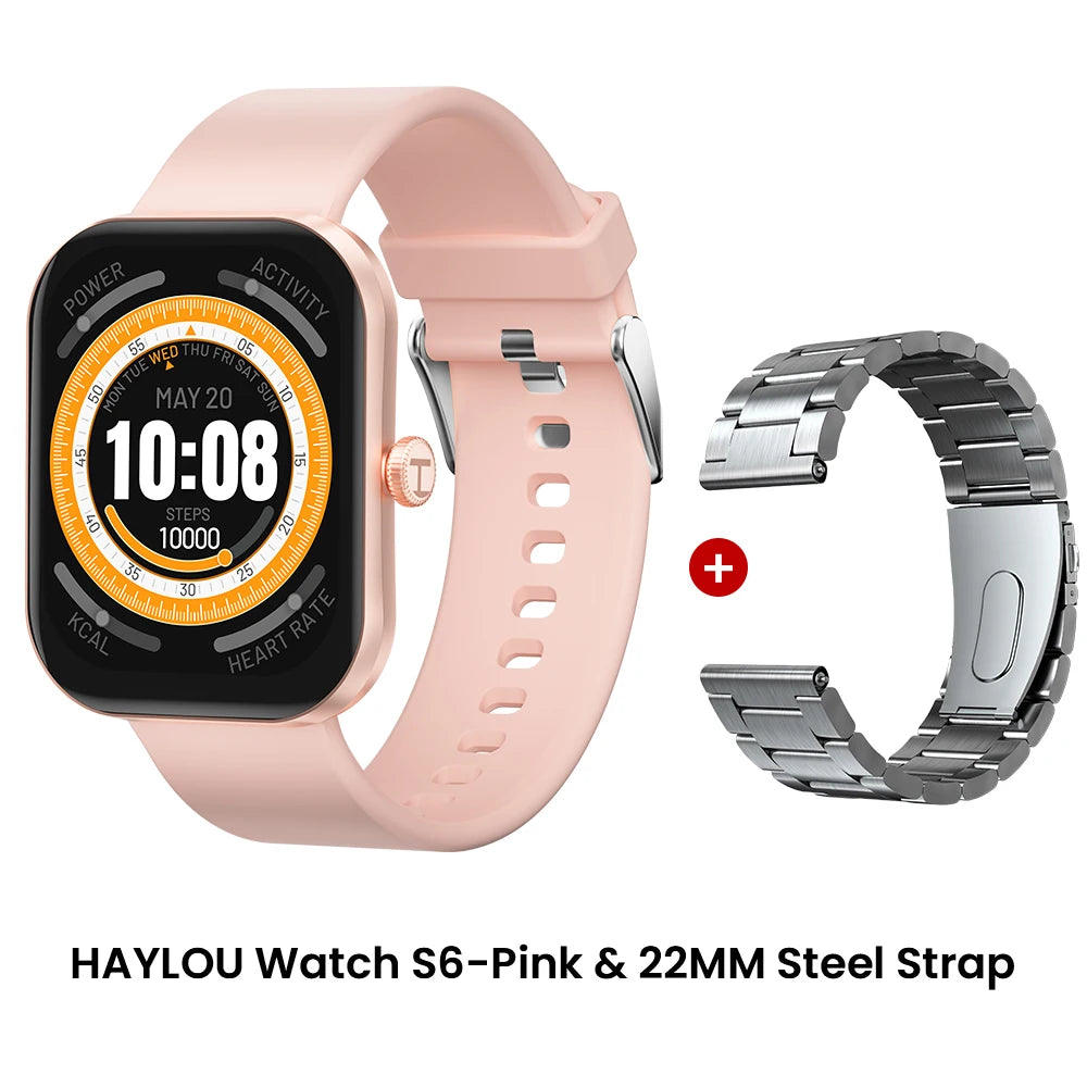 HAYLOU Watch S6 Smartwatch 2.01" HD Display Smart Watch Bluetooth Voice Callings IP68 Waterproof Fitness Tracking Smartwatch