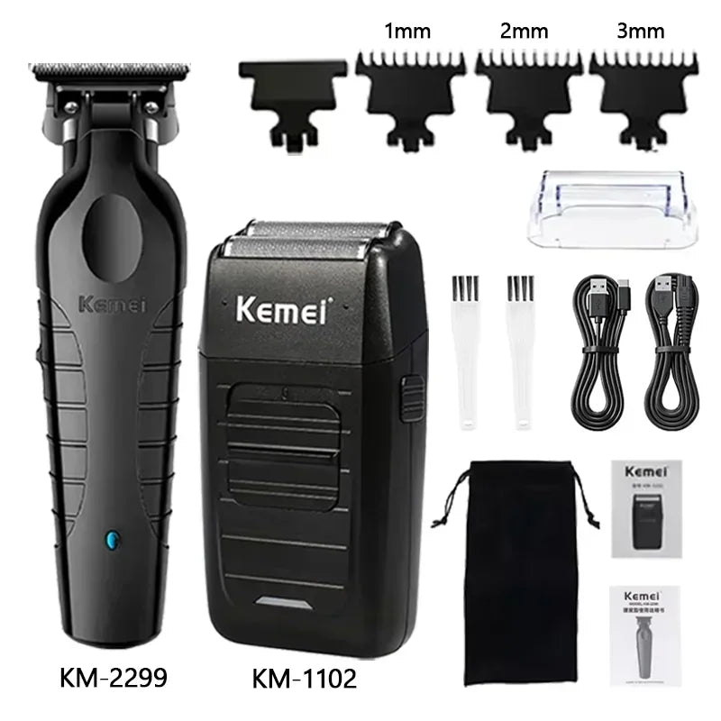 Kemei Hair Clipper Kit KM-2296 KM-2299 KM-1102 Men's Electric Hair Trimmer Machine Professional Hair Cutting Machine Clipper