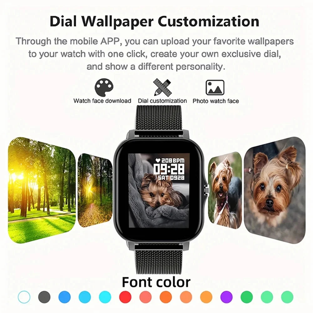 2024 Smart Watch For Men Women Gift Full Touch Screen Sports Fitness Watches Bluetooth Calls Digital Smartwatch Wristwatch NEW