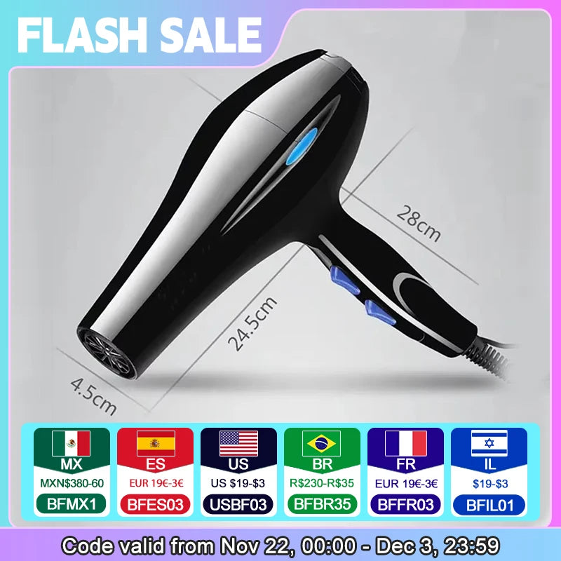 Negative Ion Hair Dryer Constant Temperature Hair Care without Hurting Hair Light and Portable Essential for Home and Travel