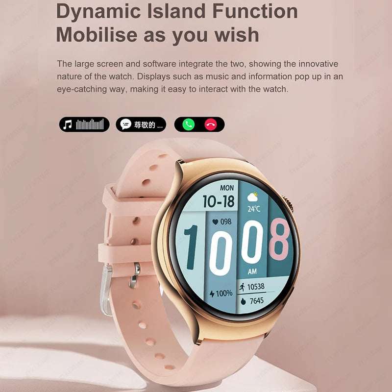 For Huawei GT4 Mini Smart Watch Women 360*360 AMOLED HD Screen NFC IP68 Waterproof Heart Rate Health Monitor Smartwatch 2024 New