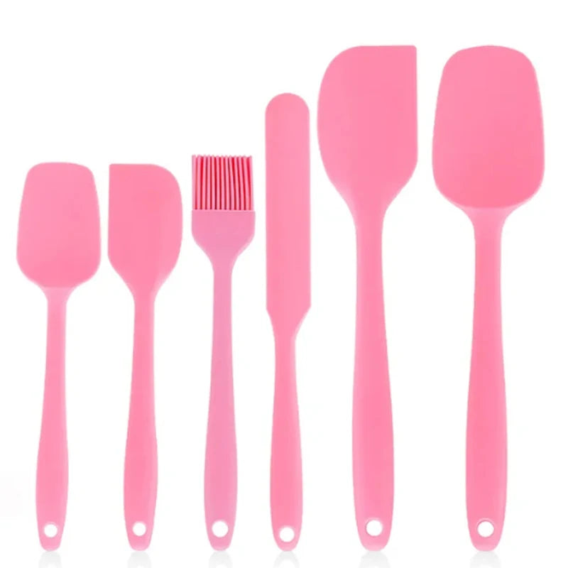 6 Pieces Silicone Spatula Set Food Grade Non Stick Heat Resistant Spatulas Turner for Cooking Baking Mixing Baking Tools