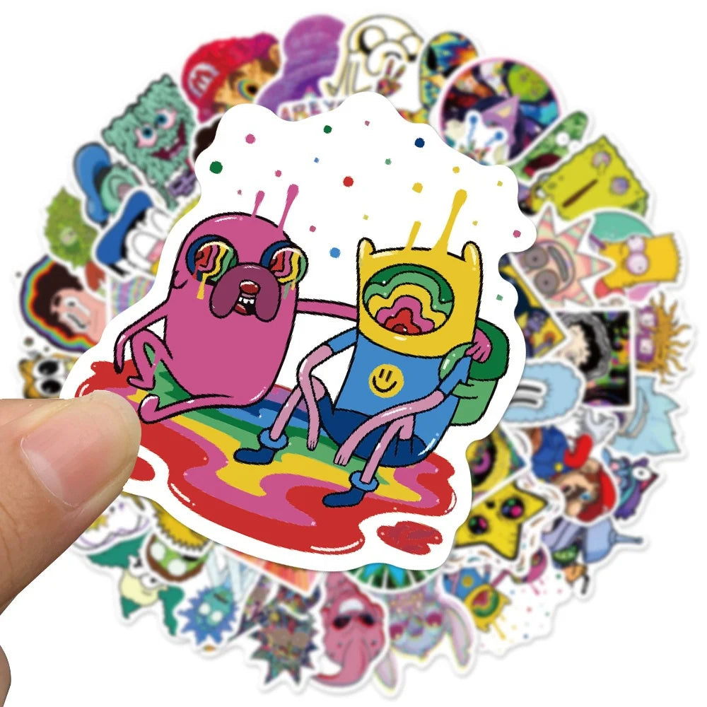 10/30/52PCS Psychedelic Cartoon Graffiti Stickers PVC Waterproof Skateboard Laptop Luggage Bike Car Funny Stickers Toy Wholesale