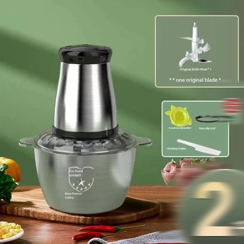 Household stainless steel meat grinder 1pc multifunctional cooking machine brake vegetable machine family meat grinder high powe