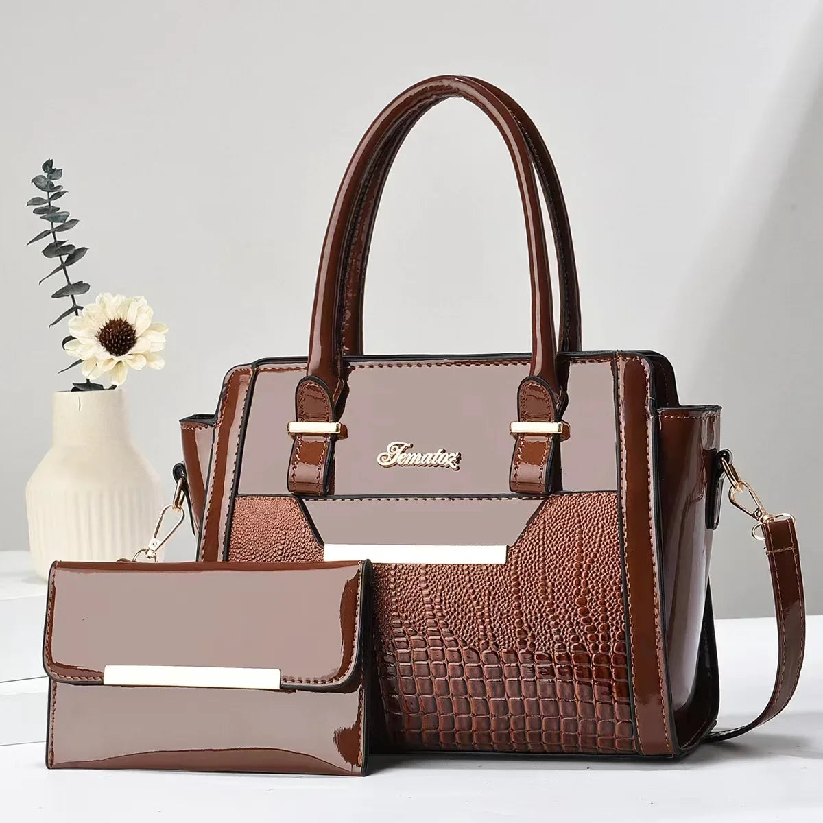 New Large Capacity Crocodile Print Handbag Mother Bag Women's Bag High Quality Shoulder Tote Bag