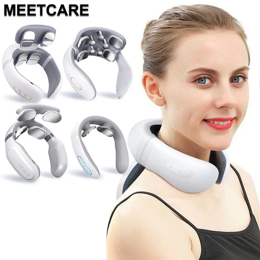 TENS Pulse Back Neck Massage Wireless Smart Sholder Cervical Massager Heating Relief  Pain Muscle Punch Beating Health