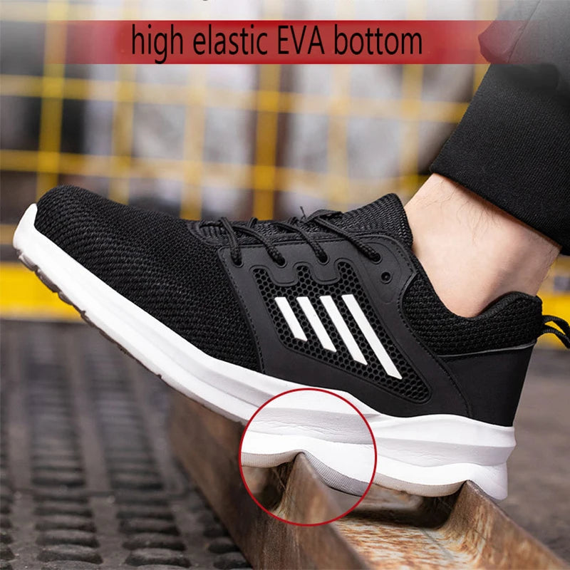 Safety Work Shoes Steel Toe Protective Boots Women Men Anti-Punctur Work Boots Indestructible Safety Shoes Outdoor Sneaker