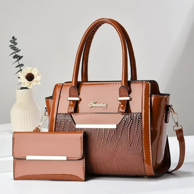 New Large Capacity Crocodile Print Handbag Mother Bag Women's Bag High Quality Shoulder Tote Bag