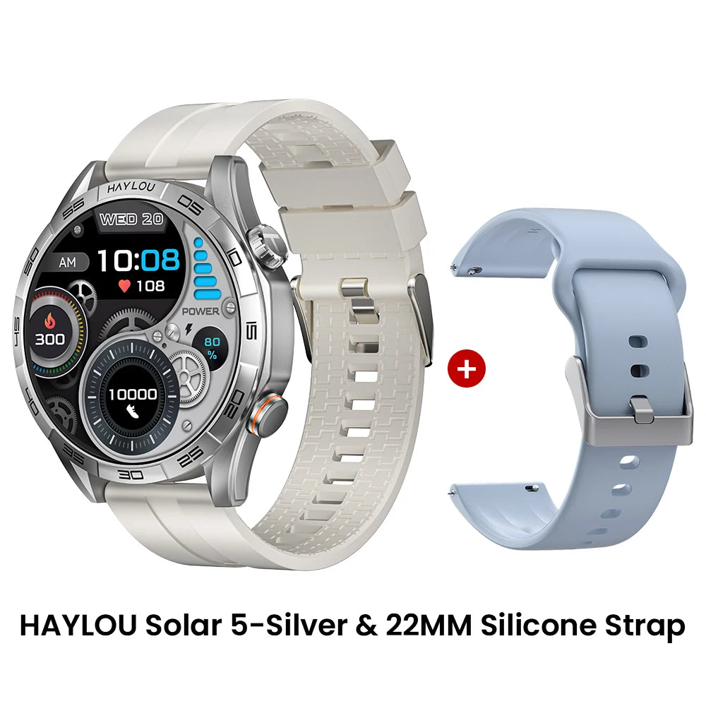 2025 HAYLOU Solar 5 Voice Calling Smartwatch 1.58'' AMOLED Display 60Hz Smart Watch 24H Health Monitoring Sports Smartwatch for