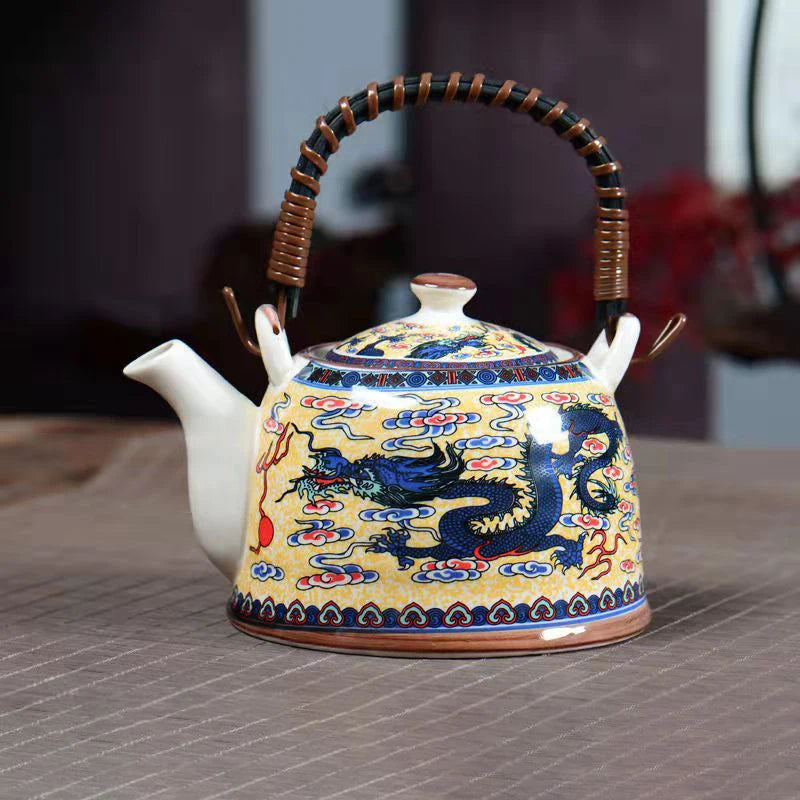 Puer Tea Kettle Teapot for Tea in a Cup High Quality Blue and White Porcelain Teapot 900ml Samovar Ceramic Pot Teapots Gaiwan