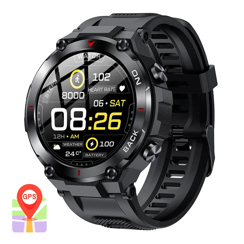 LIGE Outdoor Military GPS Smart Watch Men 360*360 HD Screen Heart Rate IP68 Waterproof Sports Smartwatch For Android IOS 2024