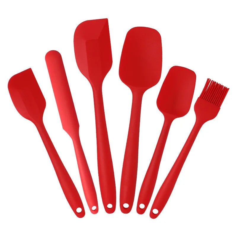 6 Pieces Silicone Spatula Set Food Grade Non Stick Heat Resistant Spatulas Turner for Cooking Baking Mixing Baking Tools