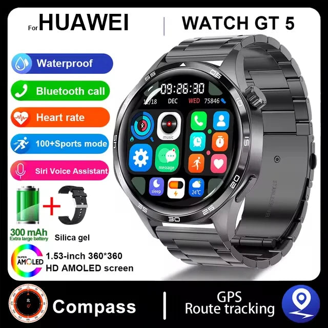 New For Huawei WATCH GT 5 Pro Smartwatch Xuanji Sensing System Advanced Sports Compass Emotional Health Assistant Fashion Watch