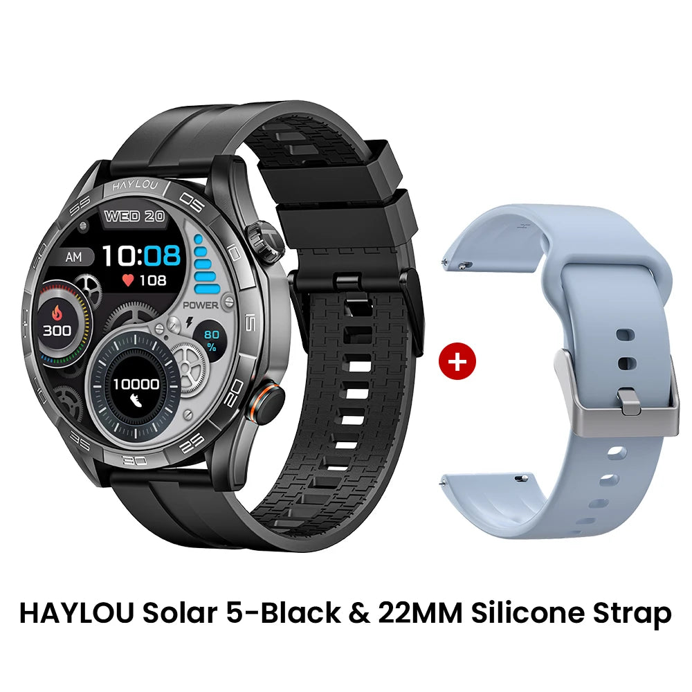 2025 HAYLOU Solar 5 Voice Calling Smartwatch 1.58'' AMOLED Display 60Hz Smart Watch 24H Health Monitoring Sports Smartwatch for